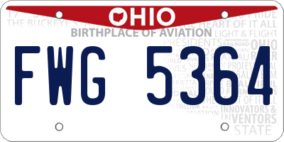 OH license plate FWG5364