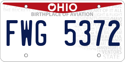 OH license plate FWG5372