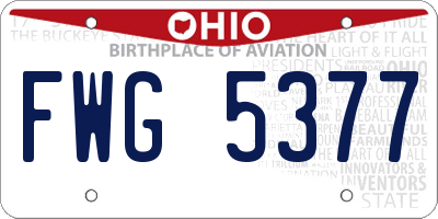OH license plate FWG5377