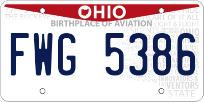 OH license plate FWG5386