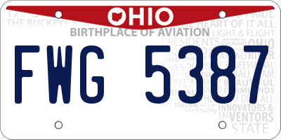 OH license plate FWG5387