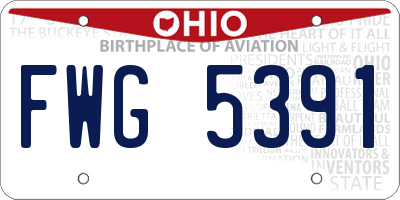 OH license plate FWG5391
