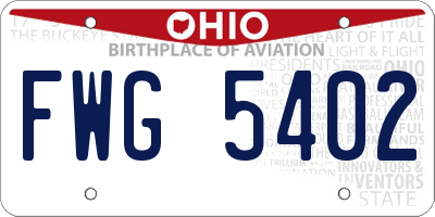 OH license plate FWG5402