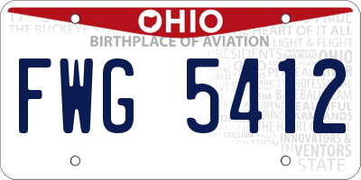 OH license plate FWG5412