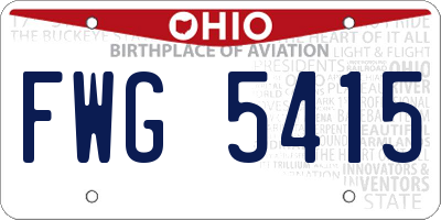 OH license plate FWG5415