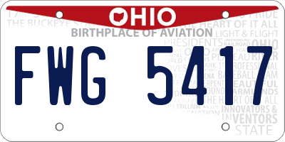 OH license plate FWG5417