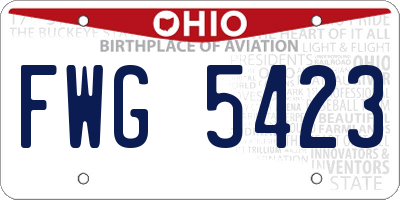 OH license plate FWG5423