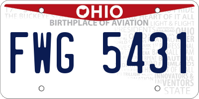 OH license plate FWG5431