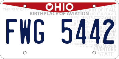 OH license plate FWG5442