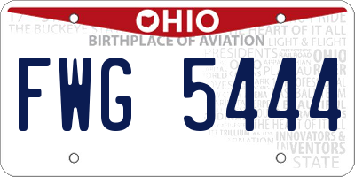 OH license plate FWG5444