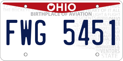 OH license plate FWG5451
