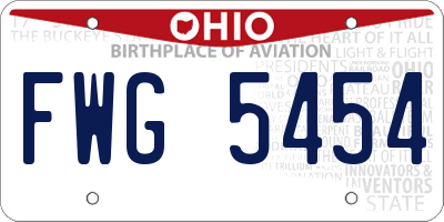 OH license plate FWG5454