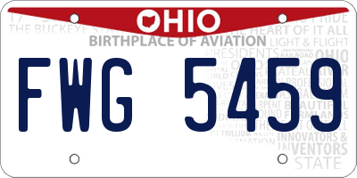 OH license plate FWG5459