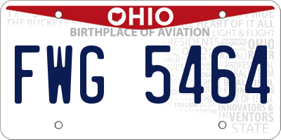 OH license plate FWG5464