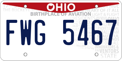 OH license plate FWG5467