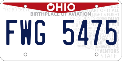 OH license plate FWG5475