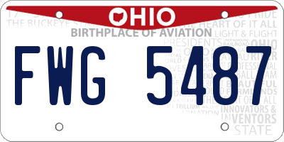 OH license plate FWG5487