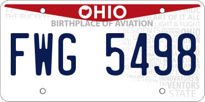 OH license plate FWG5498