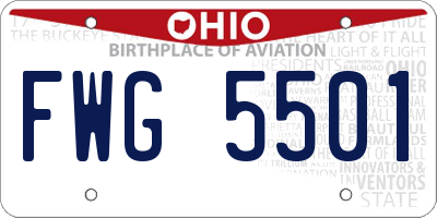 OH license plate FWG5501