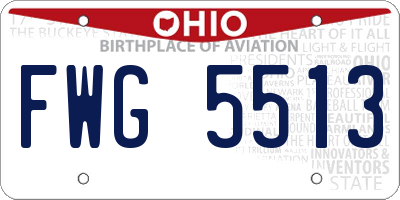 OH license plate FWG5513