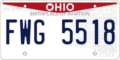 OH license plate FWG5518