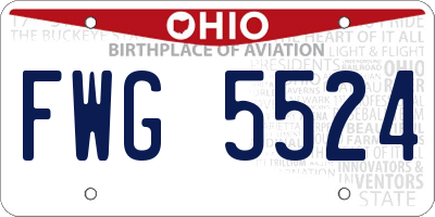 OH license plate FWG5524