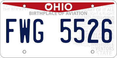 OH license plate FWG5526