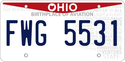 OH license plate FWG5531