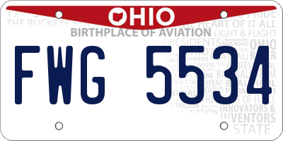 OH license plate FWG5534