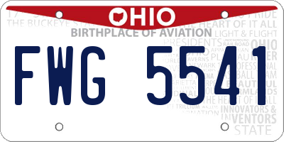 OH license plate FWG5541