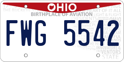 OH license plate FWG5542