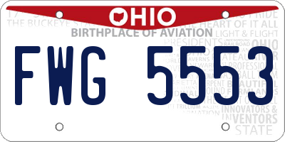 OH license plate FWG5553