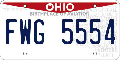 OH license plate FWG5554