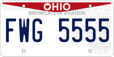 OH license plate FWG5555
