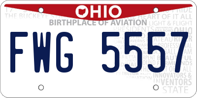 OH license plate FWG5557