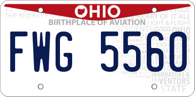 OH license plate FWG5560