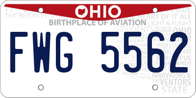 OH license plate FWG5562
