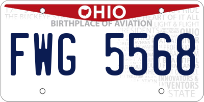 OH license plate FWG5568