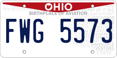 OH license plate FWG5573