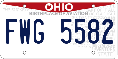 OH license plate FWG5582