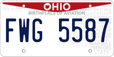 OH license plate FWG5587