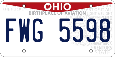 OH license plate FWG5598