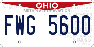 OH license plate FWG5600