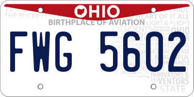 OH license plate FWG5602