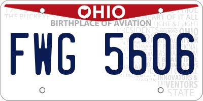 OH license plate FWG5606