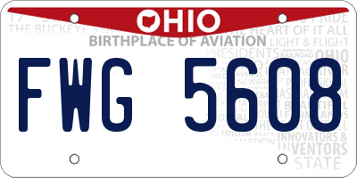 OH license plate FWG5608