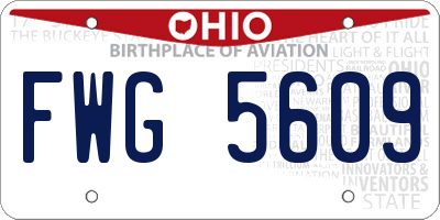 OH license plate FWG5609
