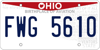 OH license plate FWG5610