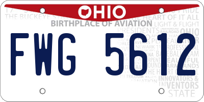 OH license plate FWG5612