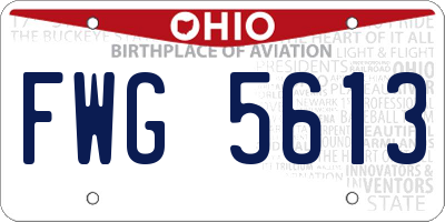 OH license plate FWG5613